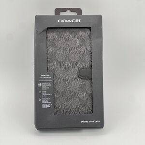 Coach iPhone 15 Pro Max Folio Case Wallet Detachable Magnetic Signature C